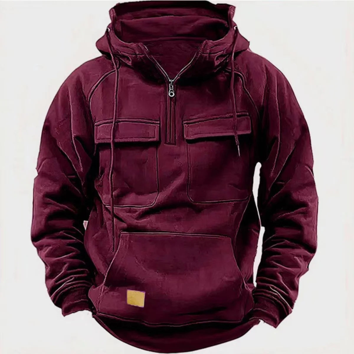 Men's Multi-Pocket Pullover Hoodie