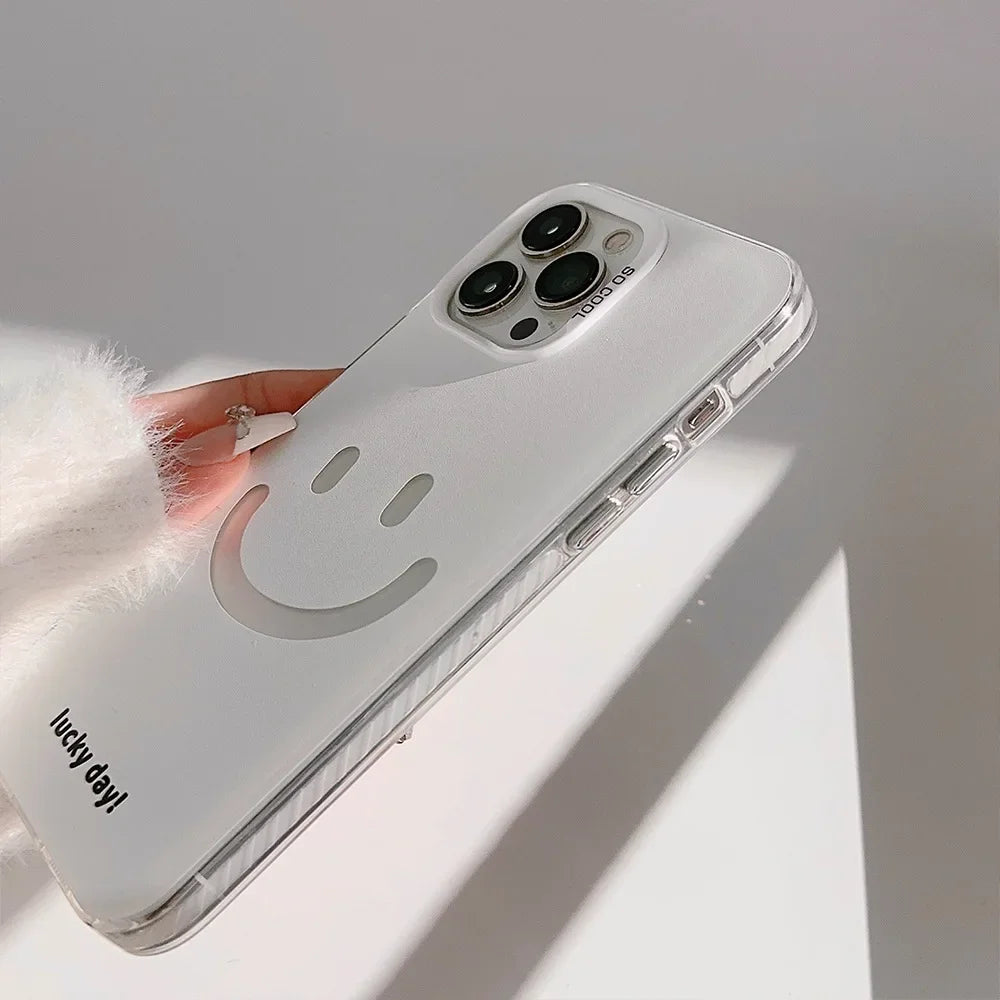 White Smiley Face iPhone Case