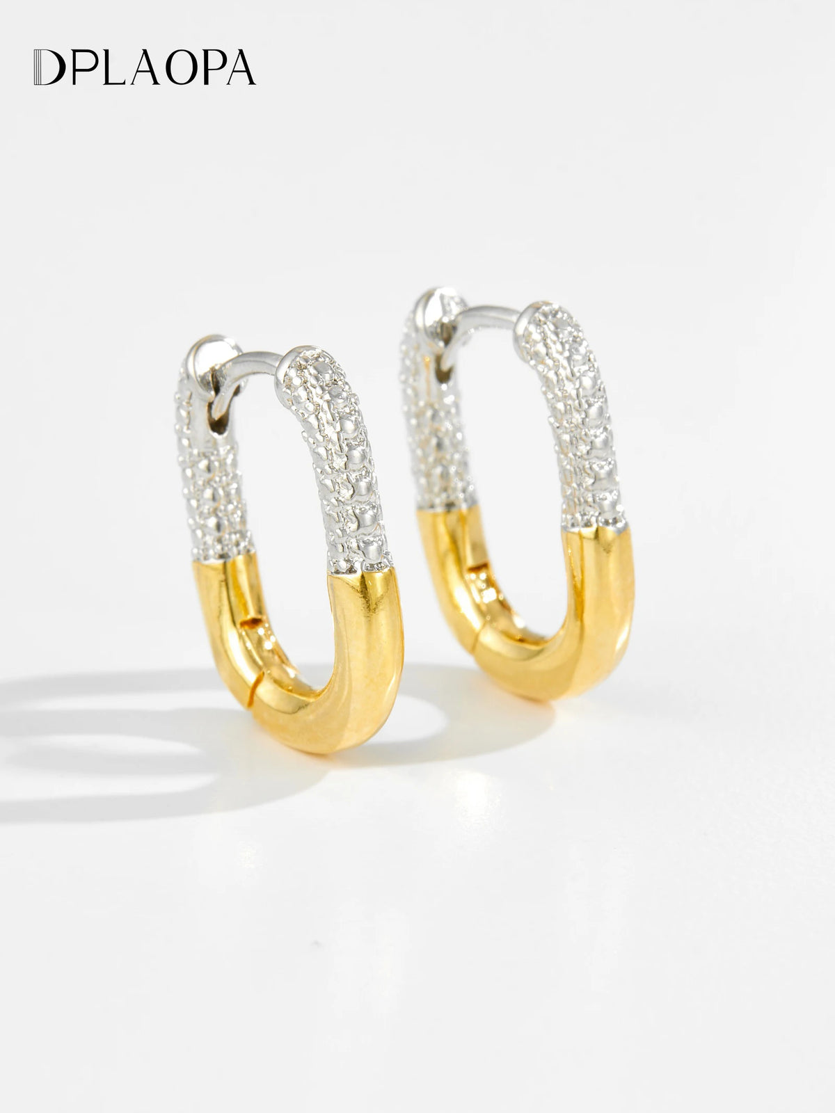 925 Silver Two-Tone Irregular Hoops