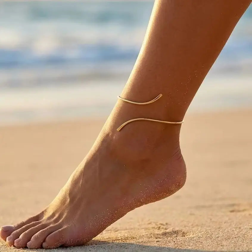 Minimalist Curved Bar Anklet