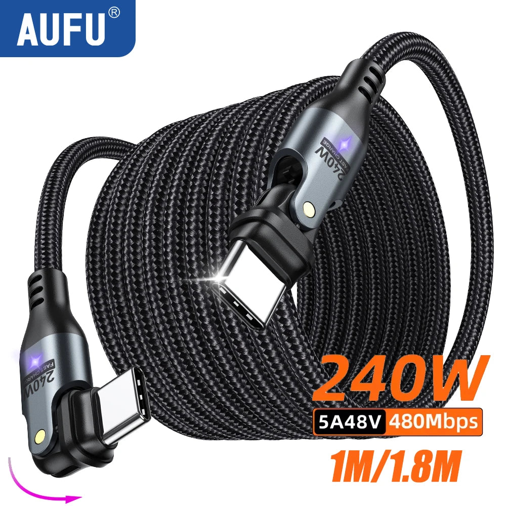 ⚡ AUFU 240W USB-C Fast Charging Cable