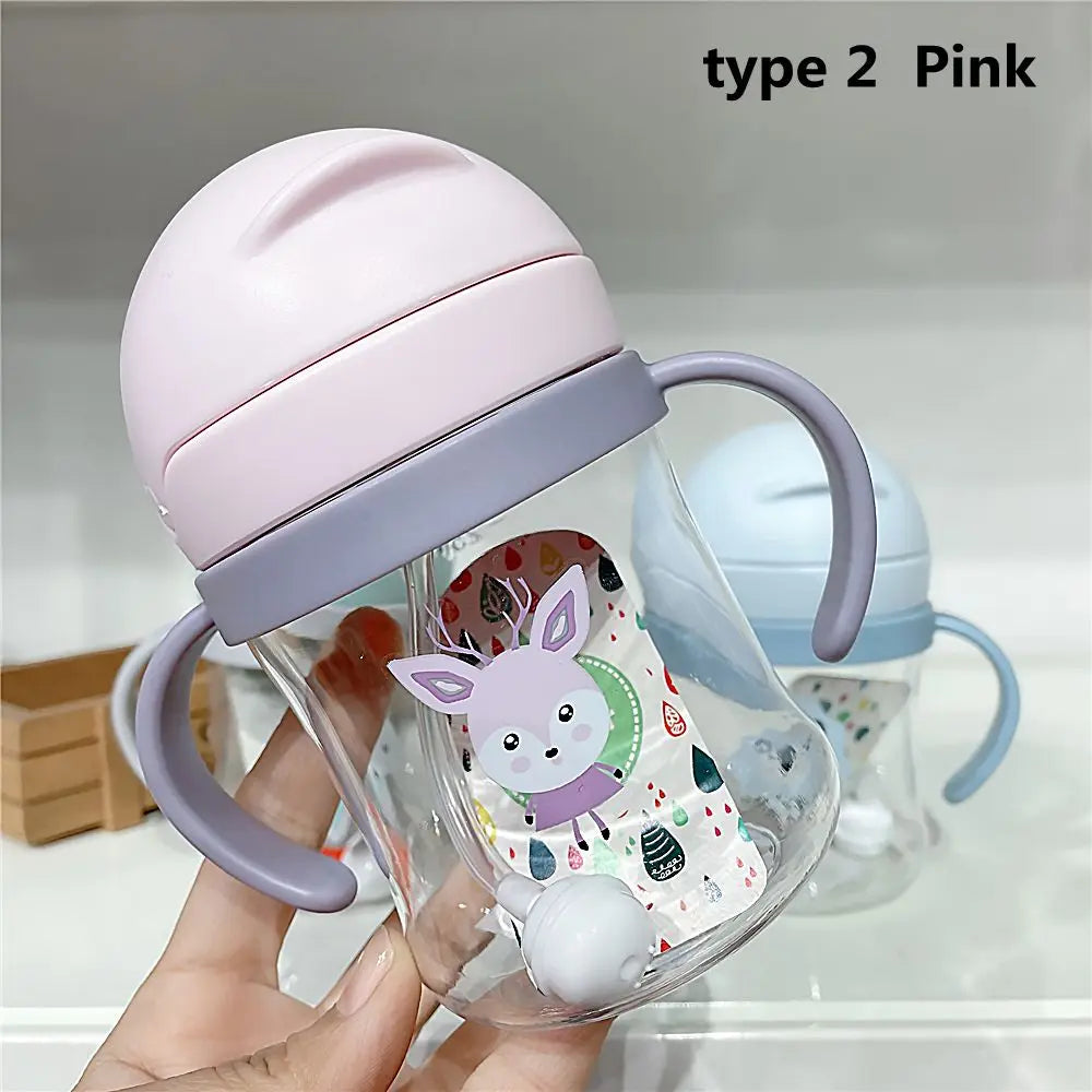 Kids Cartoon Straw Water Bottle 250ml