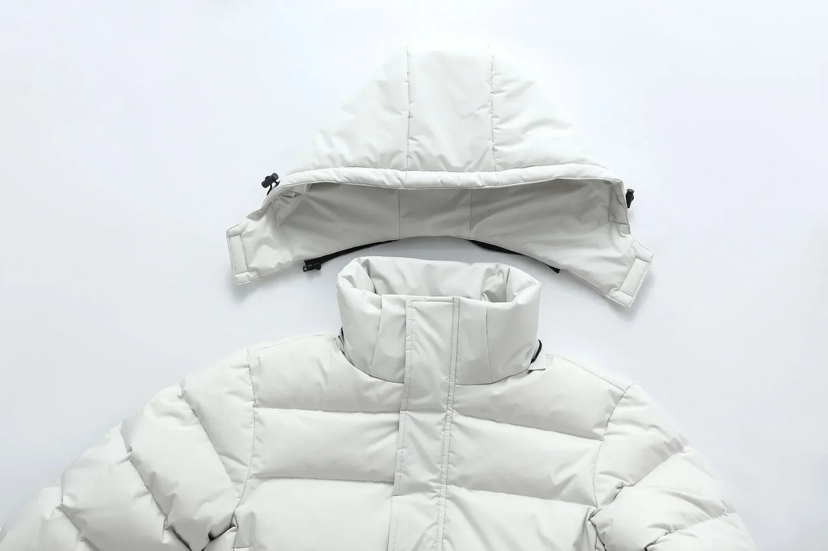 Men's Long White Duck Down Jacket