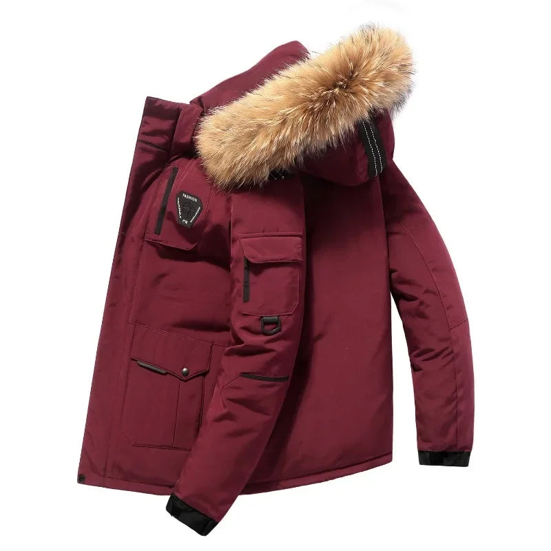 Men's Long Windproof Duck Down Coat