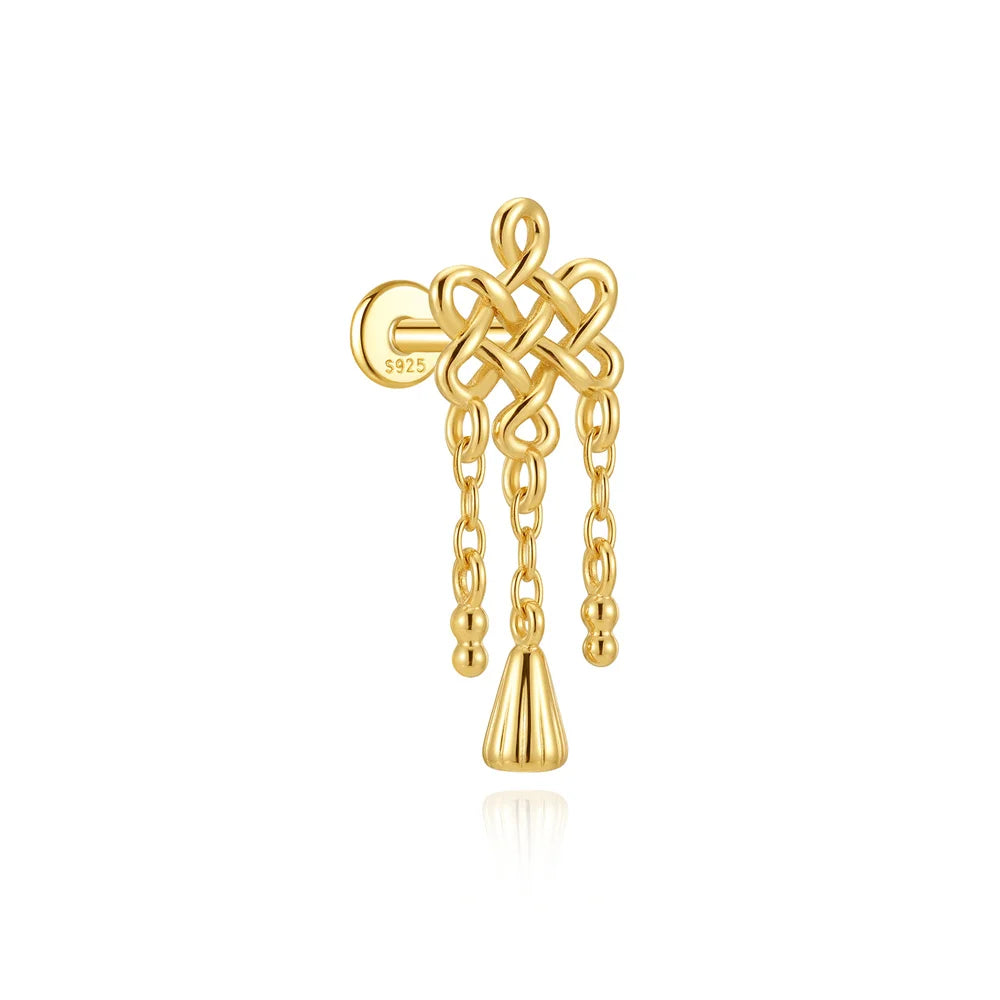 925 Silver Morning Glory Flat Back Stud
