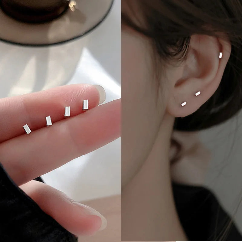 Tiny Metal Charm Stud Earrings