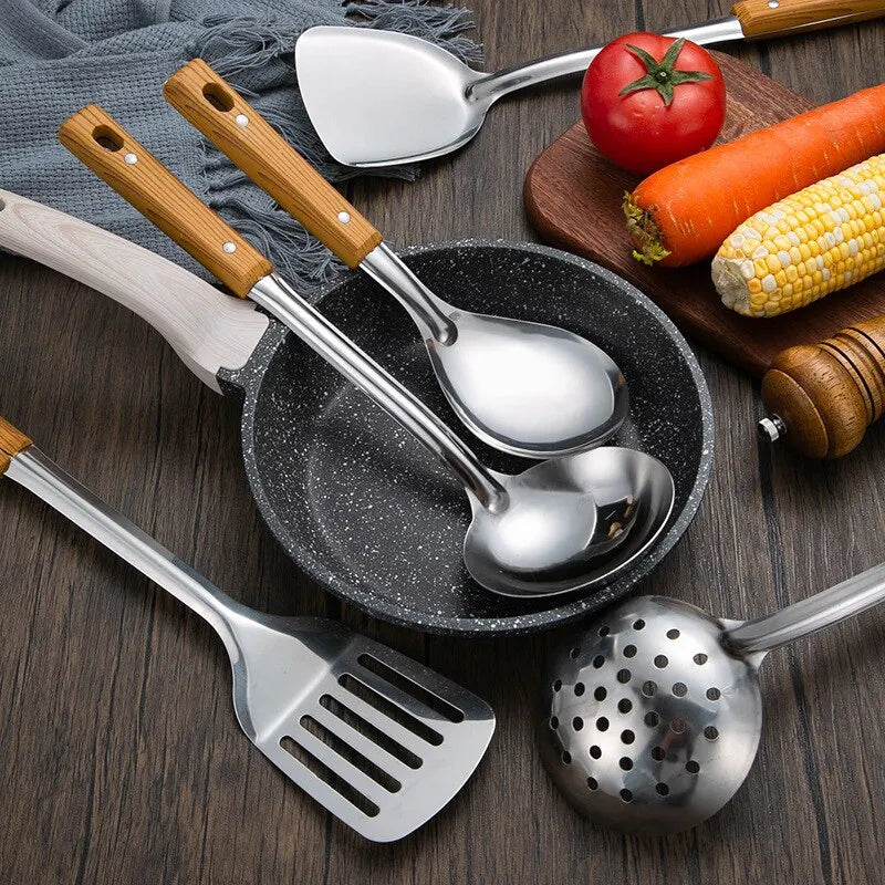 Wood Grain Handle Kitchen Utensils