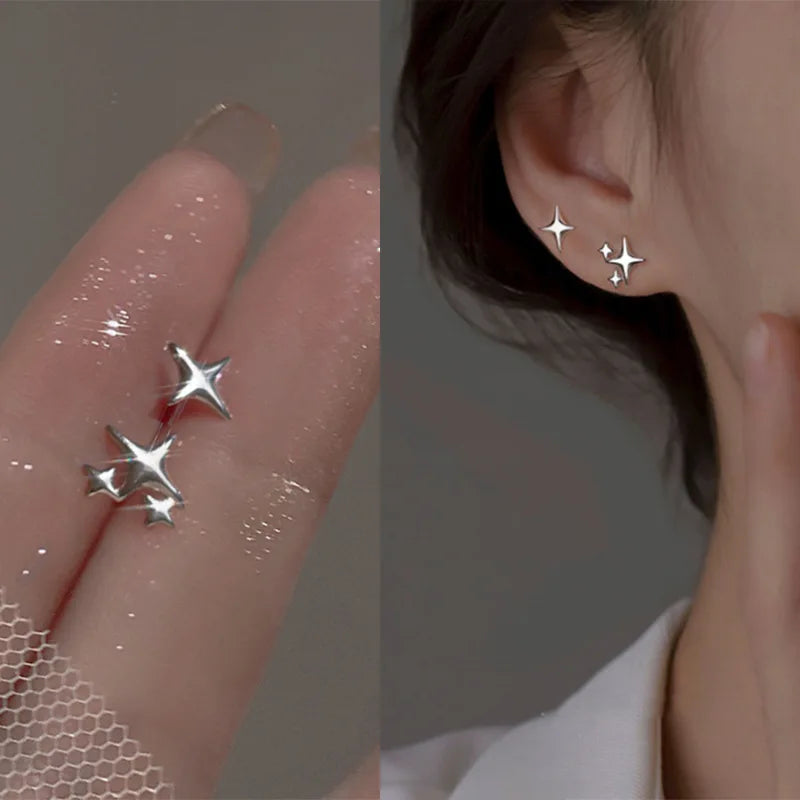 Tiny Metal Charm Stud Earrings