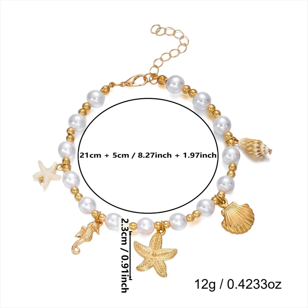 Ocean Charms Pearl Anklet