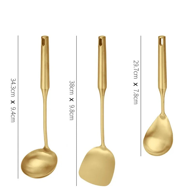 Gold Stainless Steel Kitchen Utensils