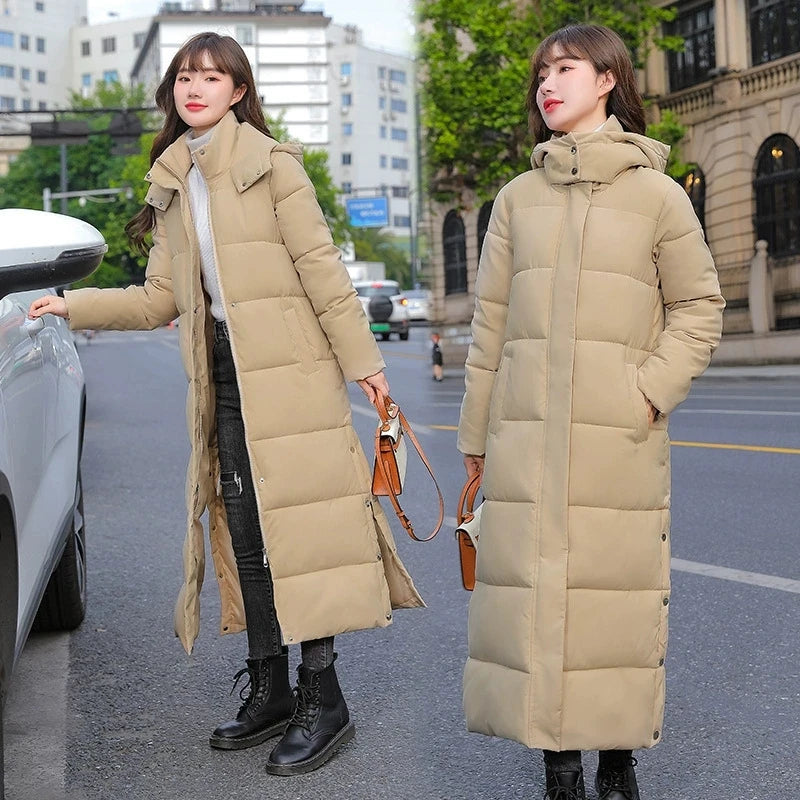 Women's Long Hooded Padded Coat