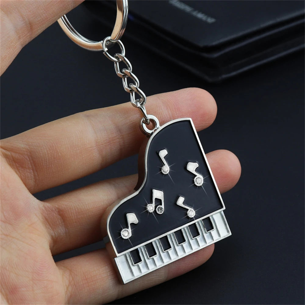 Metal Piano Note Keychain