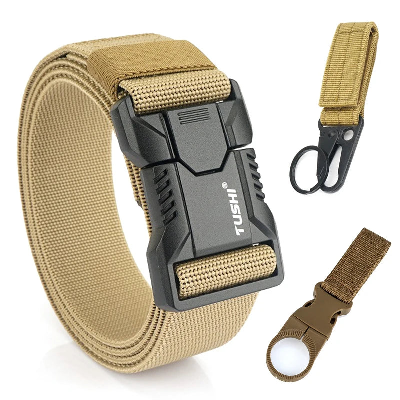 Tactical Elastic Belt with Quick Release Buckle