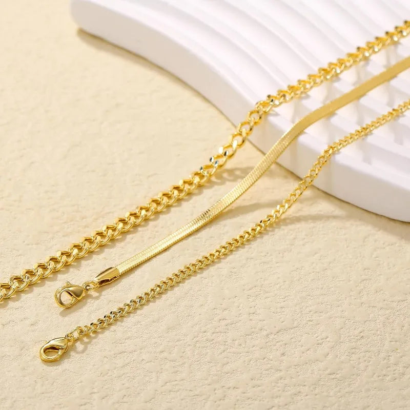 14K Gold Plated Waterproof Chain Anklet