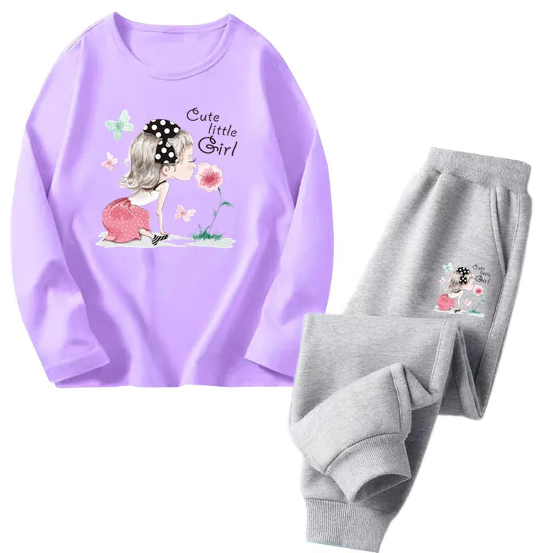 Girls Ballet Print Top & Pants Set