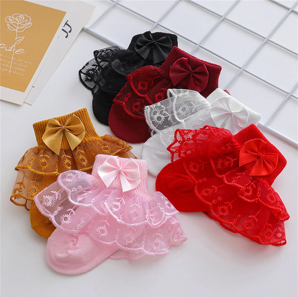 Baby Girls Ruffle Lace Socks