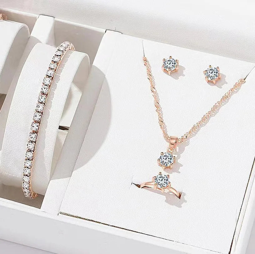 Crystal Jewelry Set – 5 Pcs