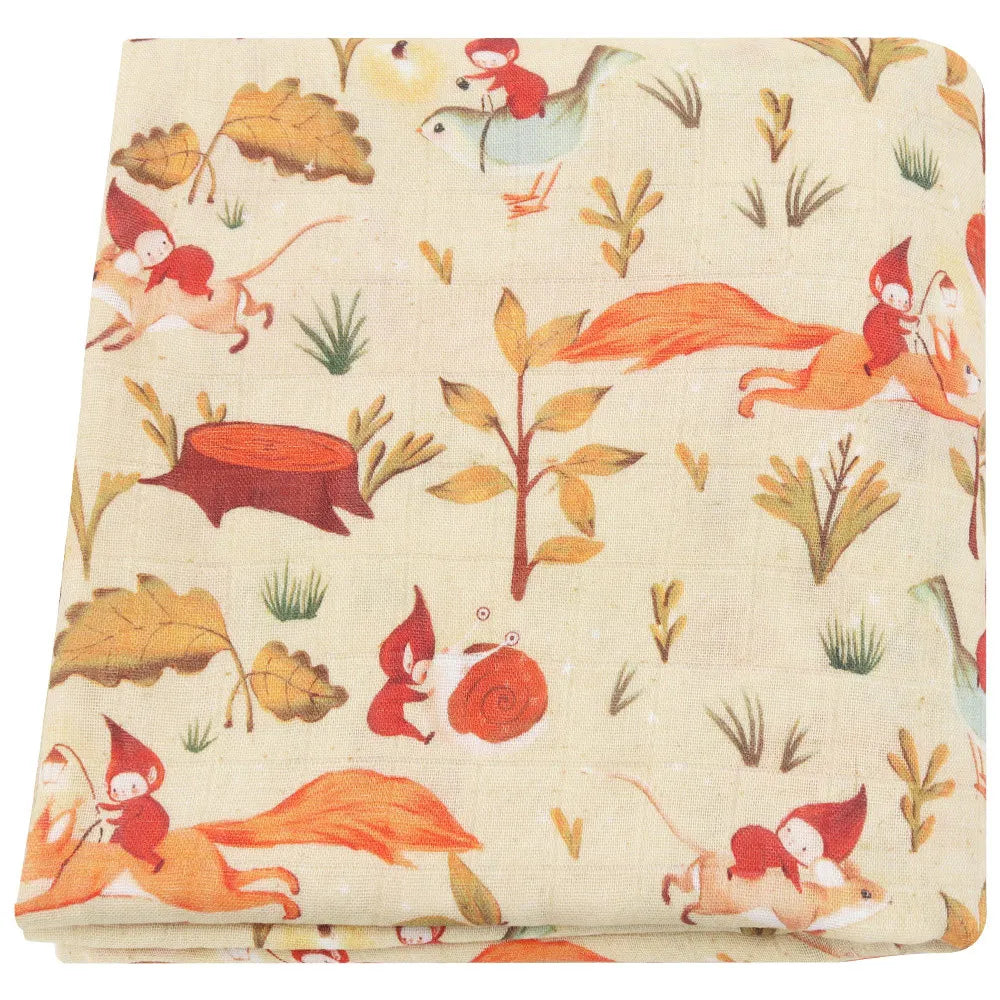 Bamboo Muslin Baby Swaddle Blanket 120cm
