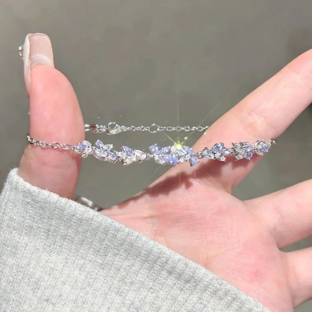 🌸 Zircon Flower Alloy Bracelet