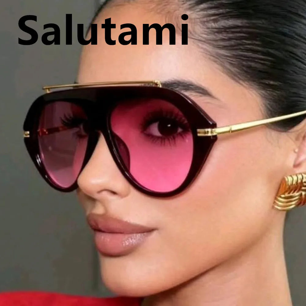 Women's Oversized Oval Gradient Sunglasses