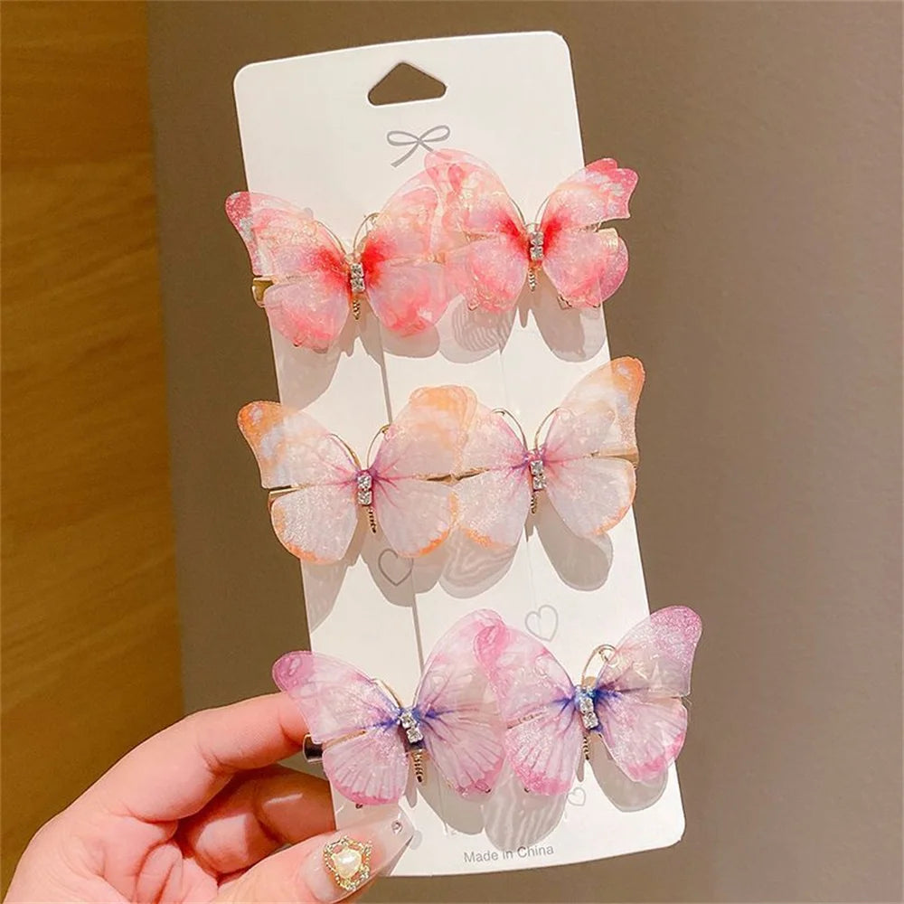 Butterfly Hair Clips Set – 6 Pcs