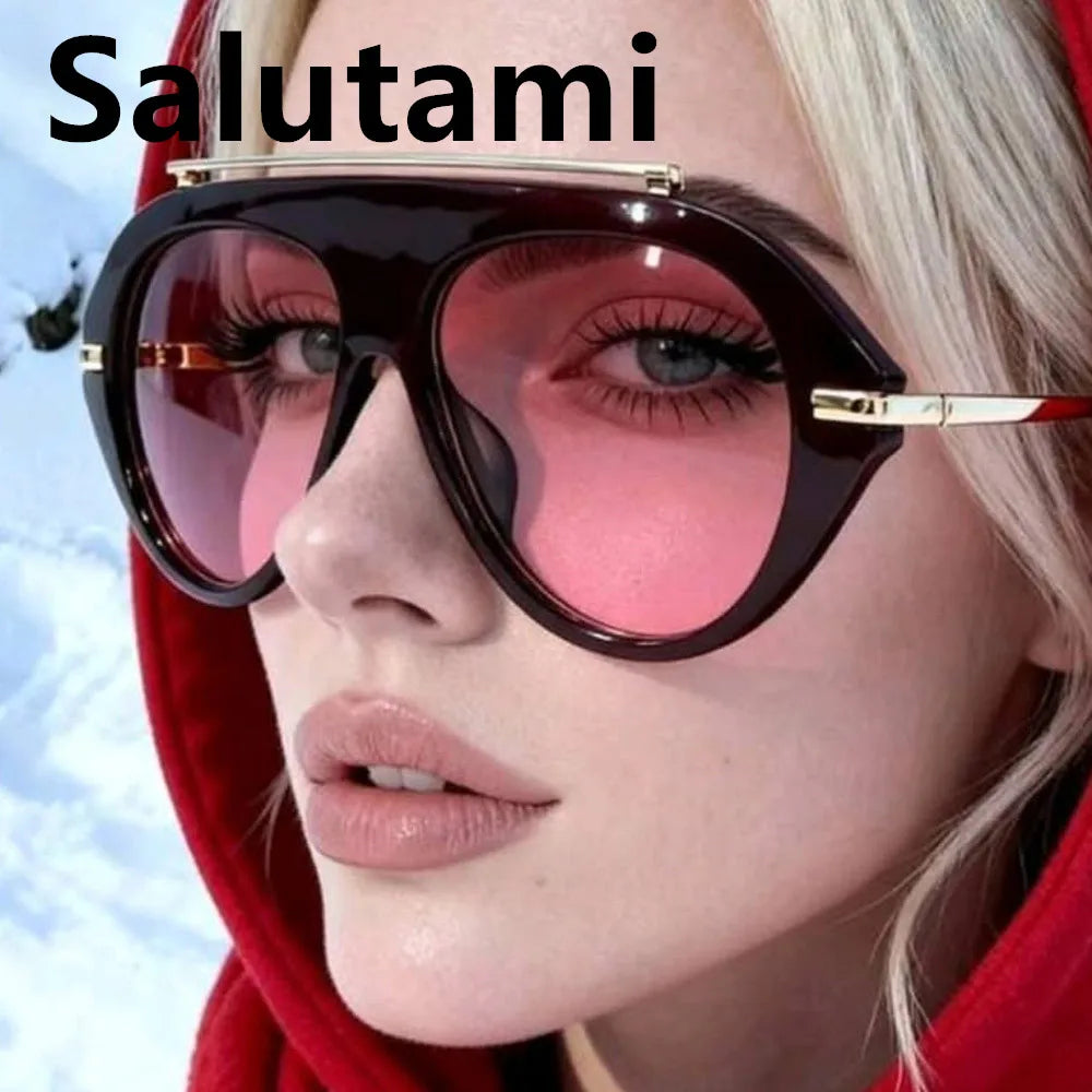 Women's Oversized Oval Gradient Sunglasses