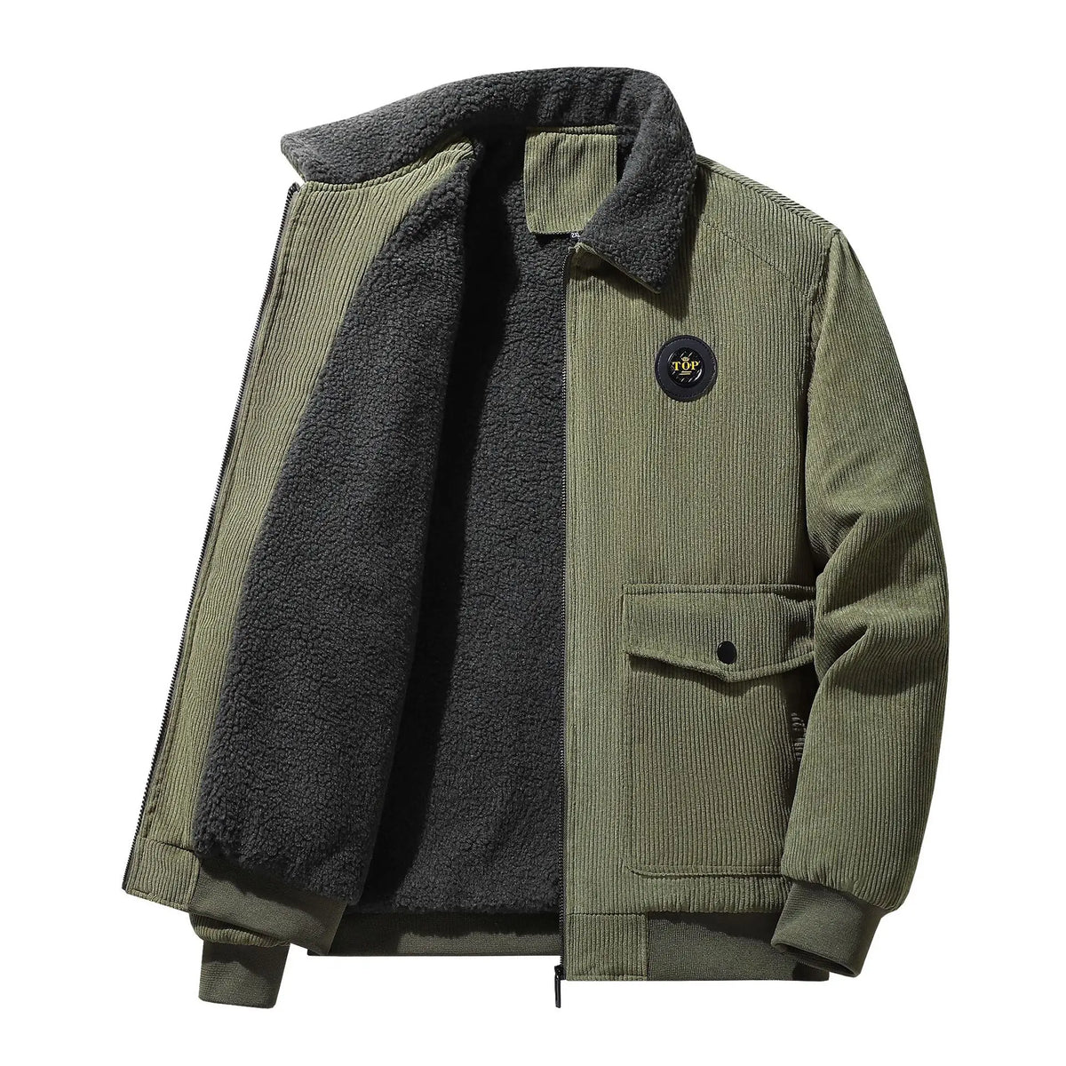 Men's Corduroy Fleece Short Parka