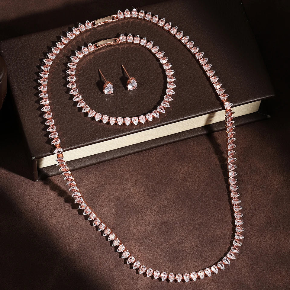 💎 ZAKOL Zircon Bridal Necklace Earrings Set