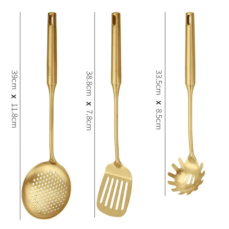 Gold Stainless Steel Kitchen Utensils