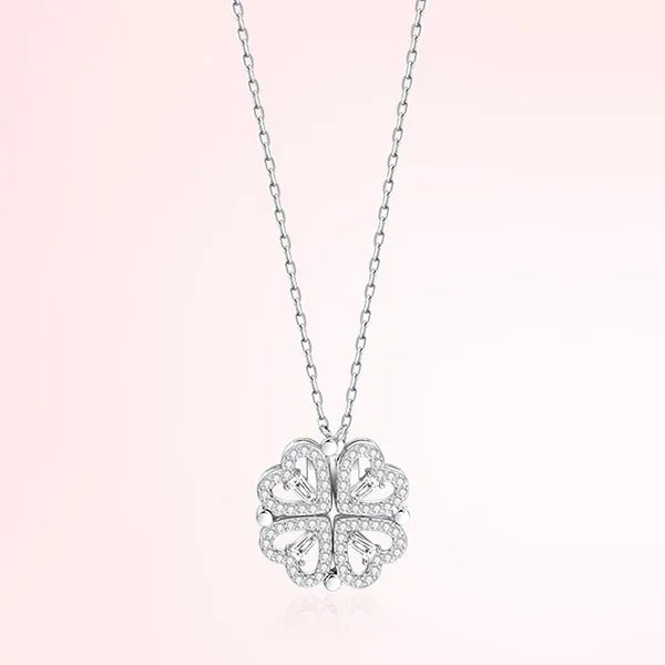❤️ Four Leaf Clover Heart Pendant Necklace
