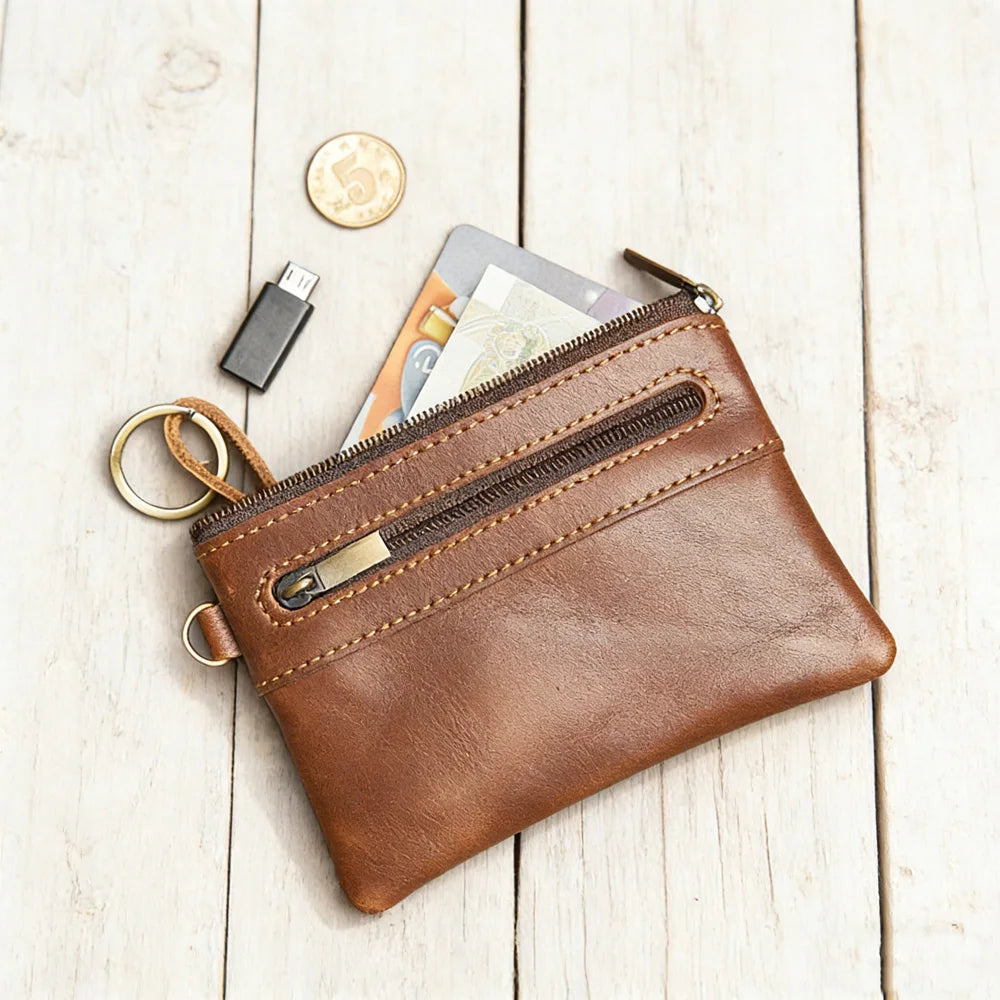 Genuine Leather Zip Wallet