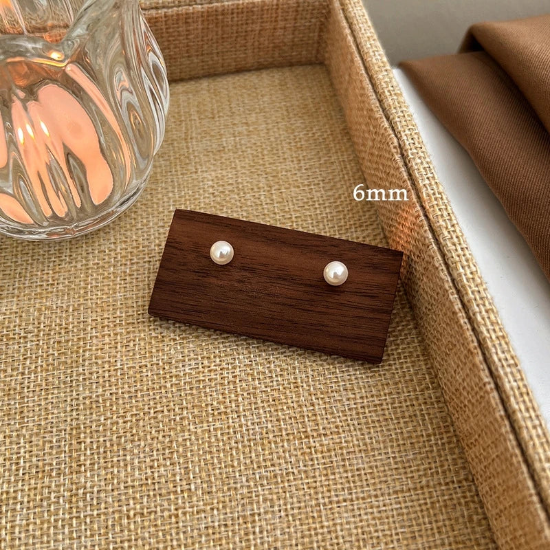 Classic White Pearl Stud Earrings