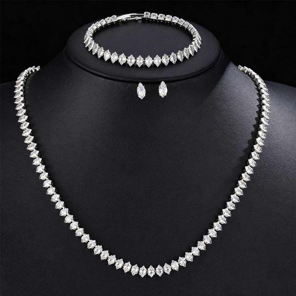 💎 ZAKOL Zircon Bridal Necklace Earrings Set