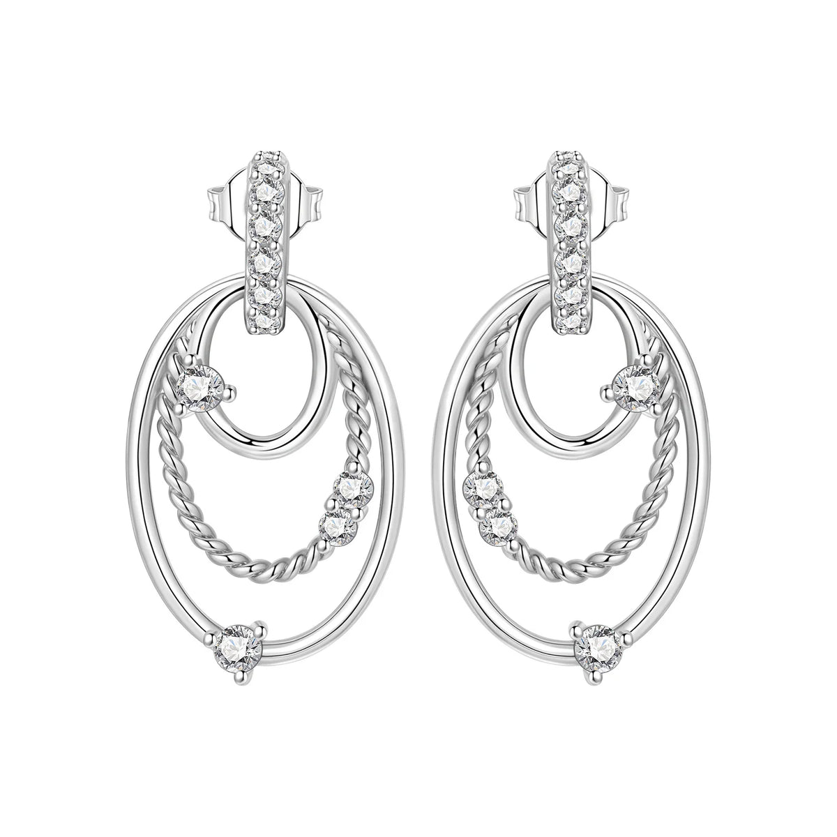925 Silver 18K Gold Knot Stud Earrings