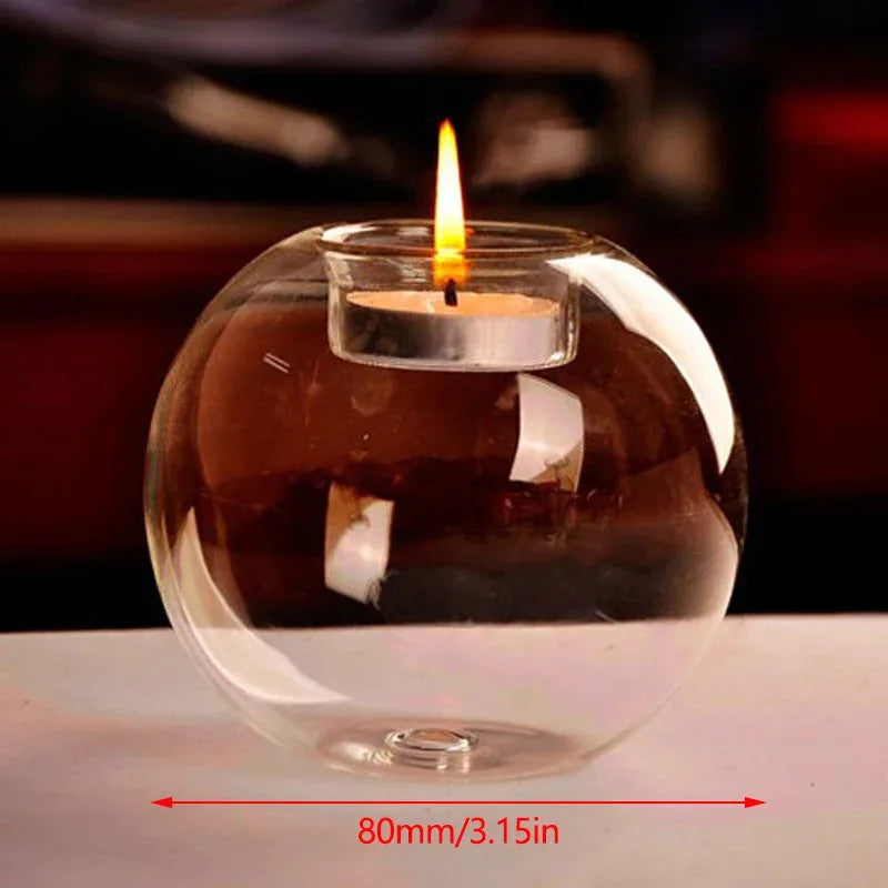 Round Glass Candle Holders