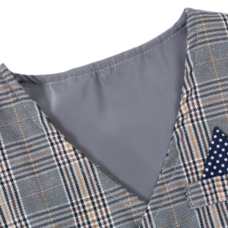 Baby Boy Plaid Vest Birthday Outfit