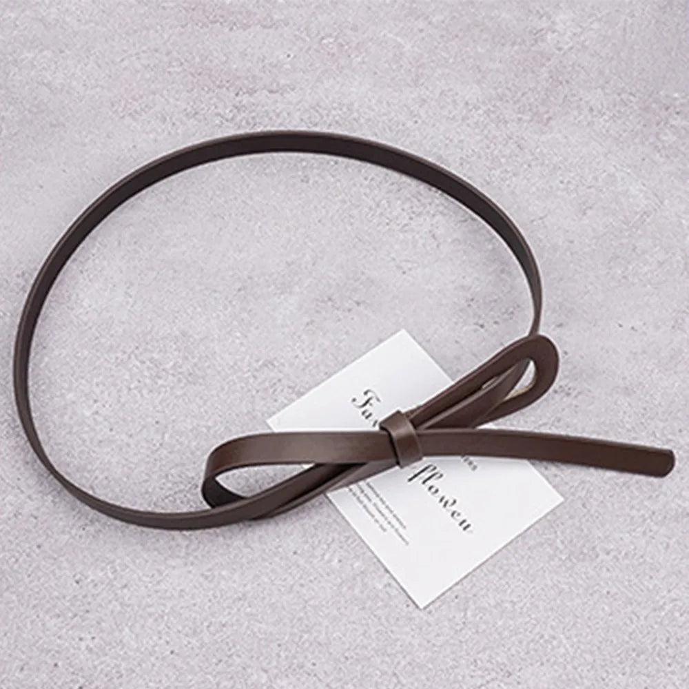 Women's Skinny Faux Leather Belt