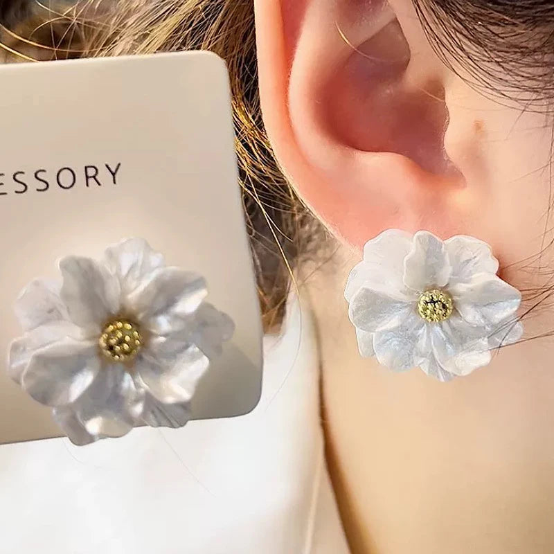 Colorful Acrylic Flower Stud Earrings