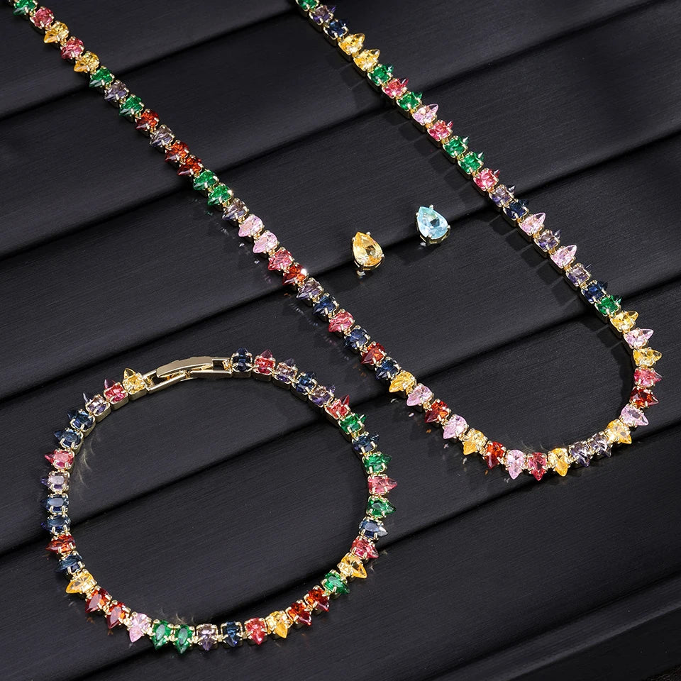 💎 ZAKOL Zircon Bridal Necklace Earrings Set
