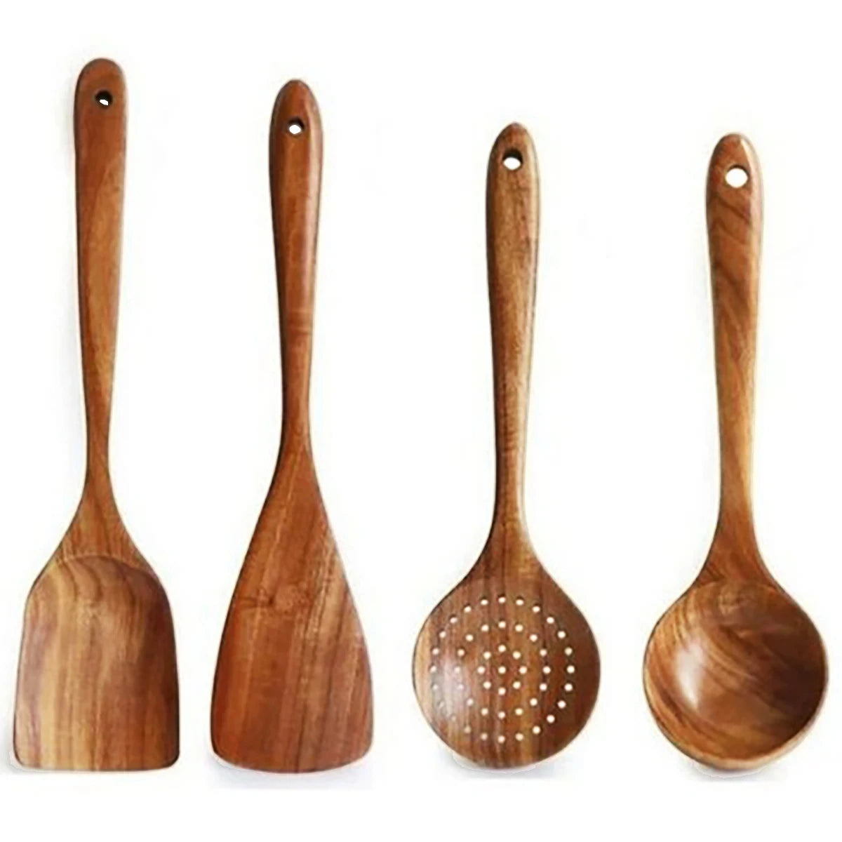 Wooden Cooking Utensil Set with Holder