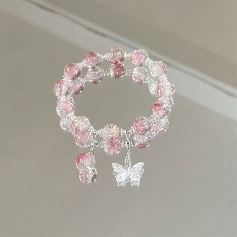 Lucky Bead Butterfly Charm Bracelet