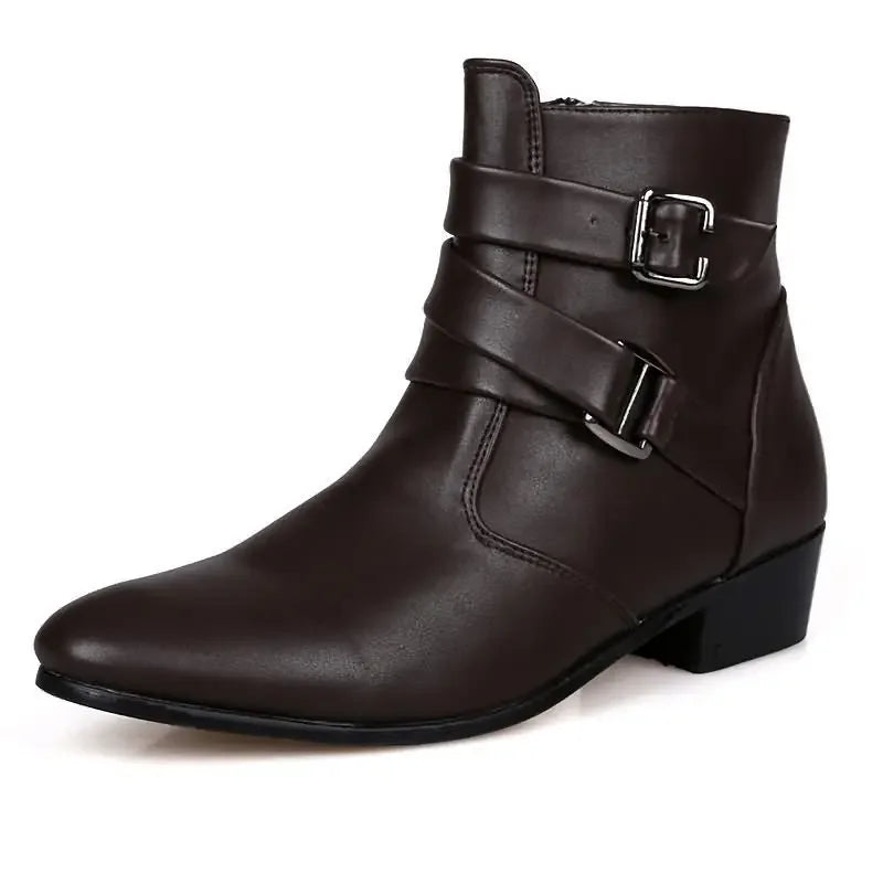 Men's Buckle Strap Chelsea Boots