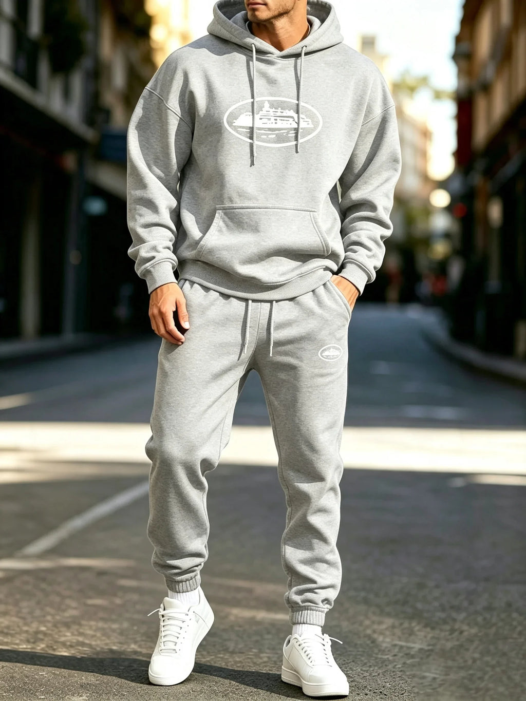 Unisex Fleece-Lined Graphic Hoodie Set