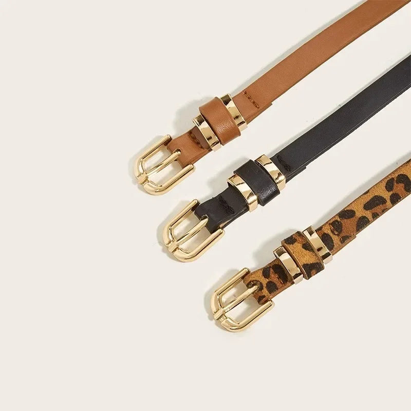 Women's Black Faux Leather Waist Belt