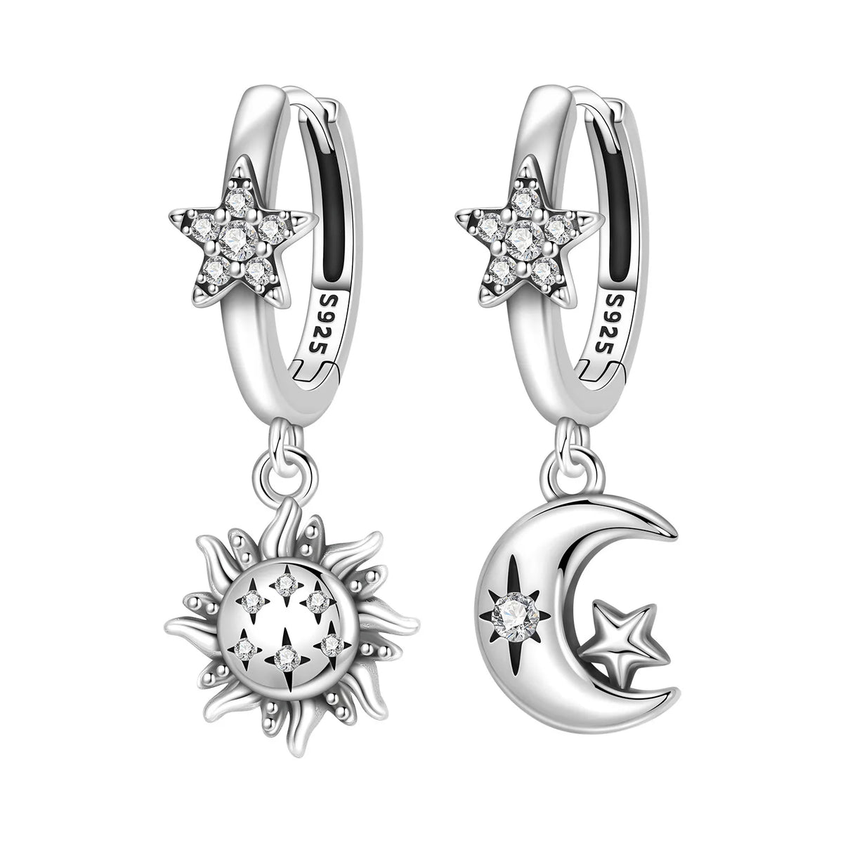 925 Silver Purple Hydrangea Earrings