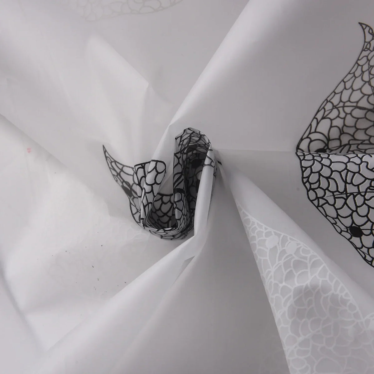 Clear Leaf Pattern Shower Curtain