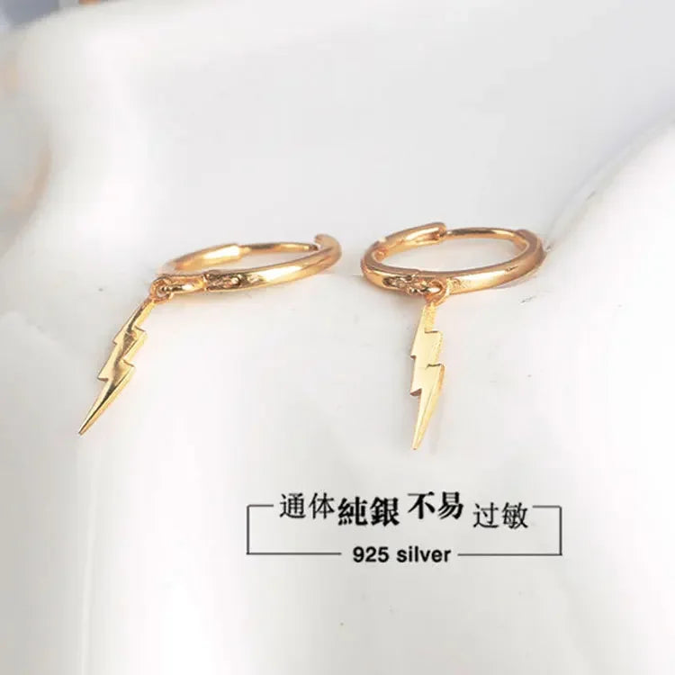 925 Silver Lightning Hoop Earrings