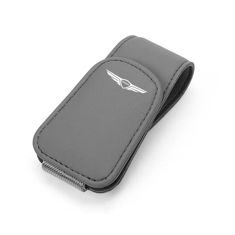 😎 Leather Sun Visor Glasses Clip