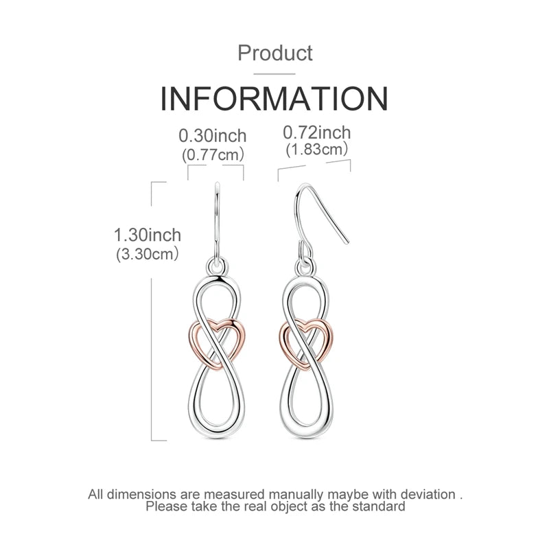 925 Silver Infinity Heart Earrings