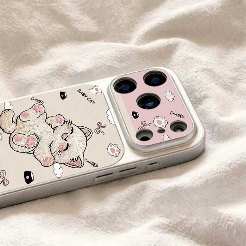 Embroidered Cat iPhone Case